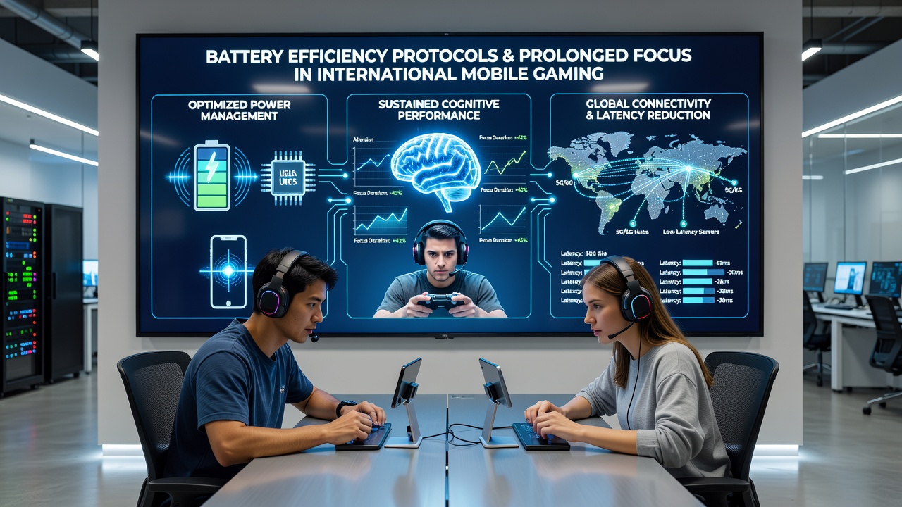Esports athlete reviewing device performance metrics related to battery protocols in a competition setting