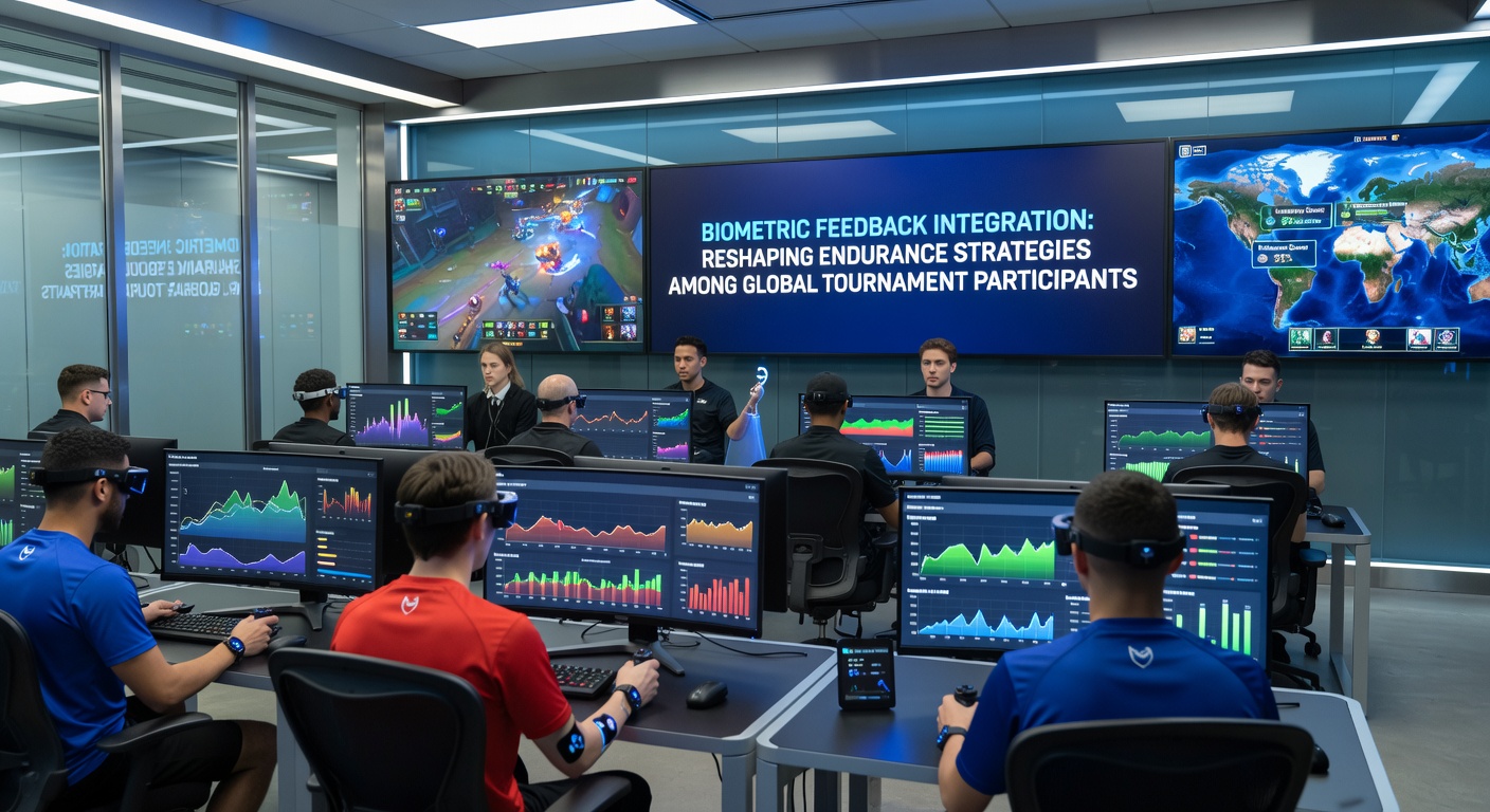 Close-up of a player's wrist displaying live biometric feedback on a wearable device during an intense tournament match