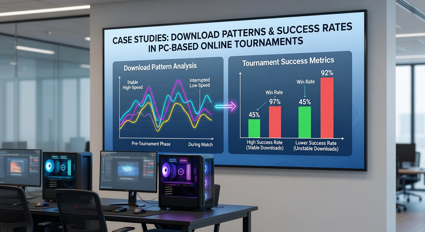 Graph comparing player download timelines against advancement rates in PC online tournaments