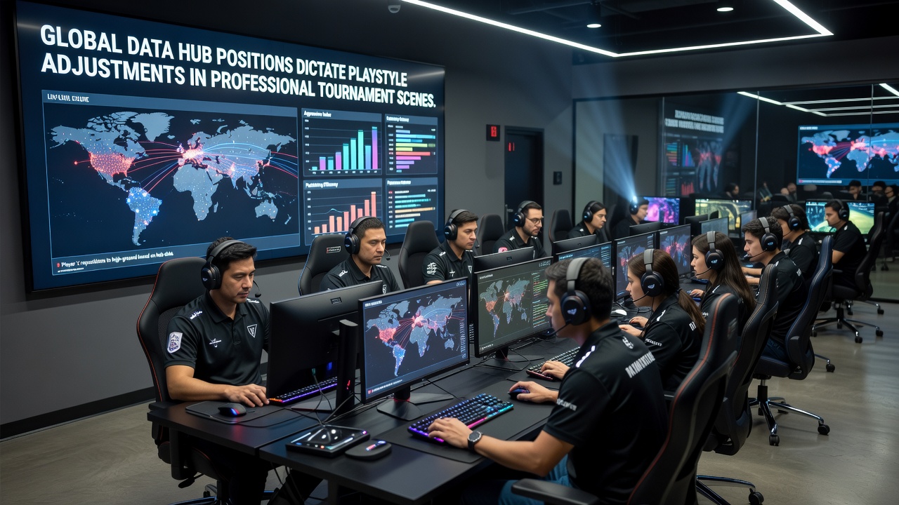 Global data center map highlighting server locations and their reach across major esports regions