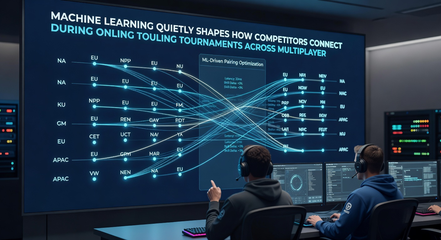 Esports competitors engaging in a live tournament supported by real-time ML matchmaking