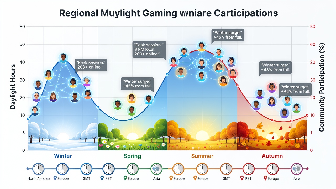 Regional gamers gathered around screens during varying daylight conditions showing community engagement patterns
